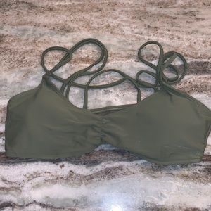 Army green strappy Bikini top